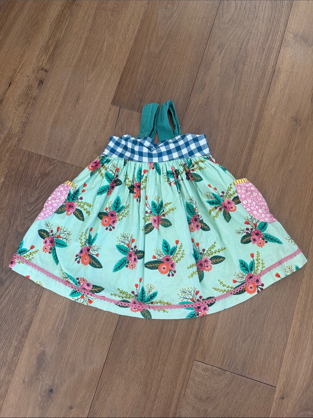 Matilda Jane Platinum Mint Green Floral Dress with Pink Accents